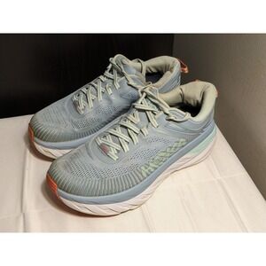 Hoka One One Bondi 7 Womens 9 Wide Shoes Gray Running Walking Gym 1110531 LRBI